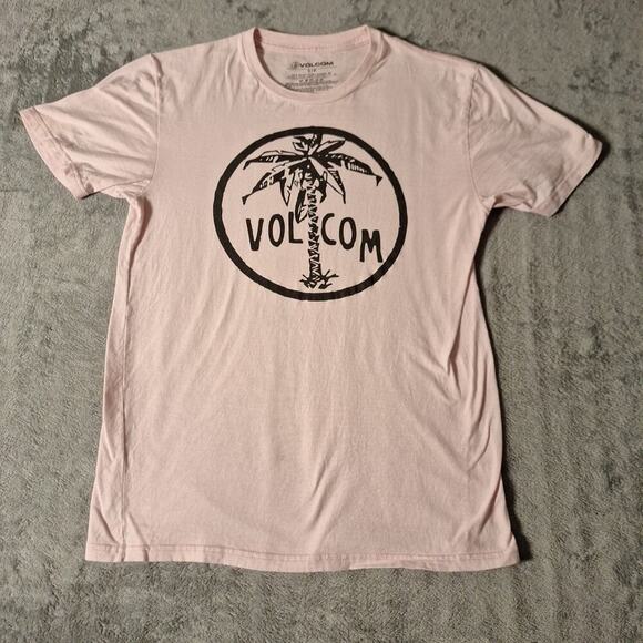 Volcom Short Sleeve T-Shirt Size Small Pink Cotton - Picture 1 of 7